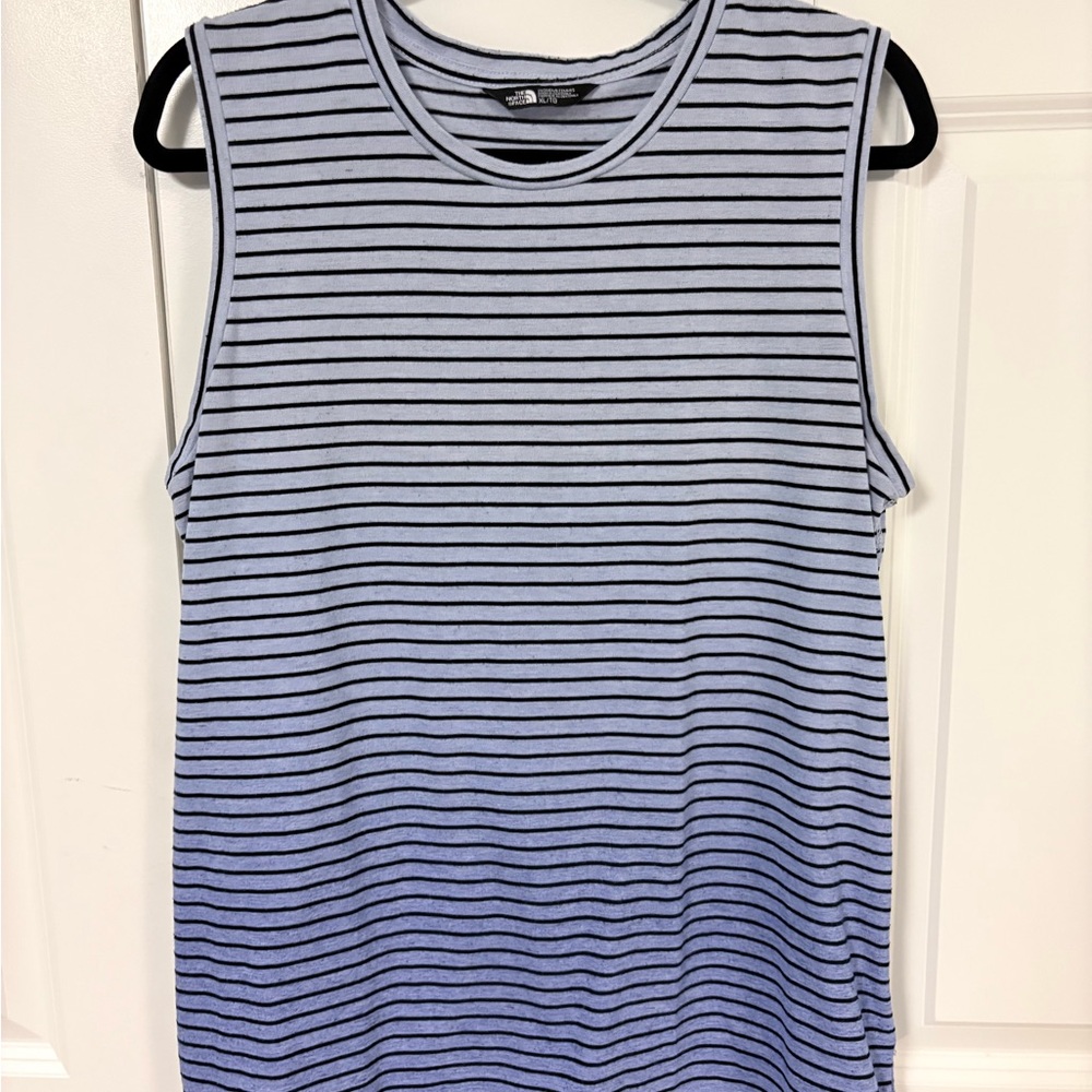 The North Face Blue & Black Striped Sleeveless Tank